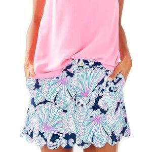 Lilly Pulitzer Colette Skort in Deep Sea Navy Shells Bells Sz 2